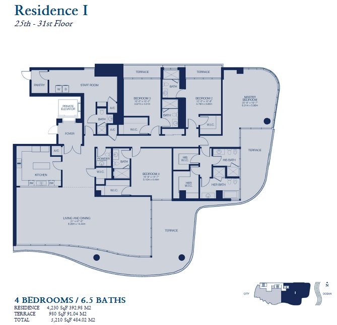 Chateau Beach Residences floor residence I