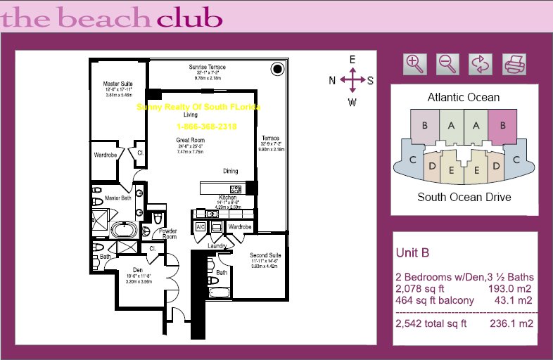 Beach Club Floor Plan Unit B