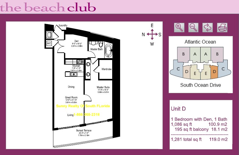 Beach Club Floor Plan Unit D