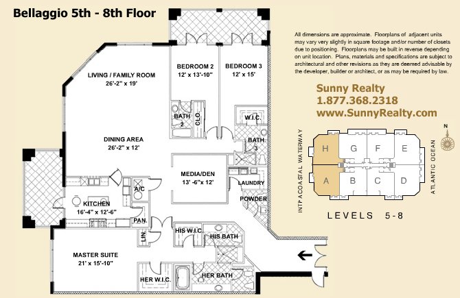 Villas of Positano Bellaggio Floor Plan 5th - 8th Floor
