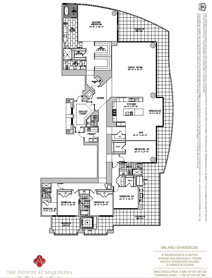 Estates At Acqualina Milano Grandioce Floor Plan