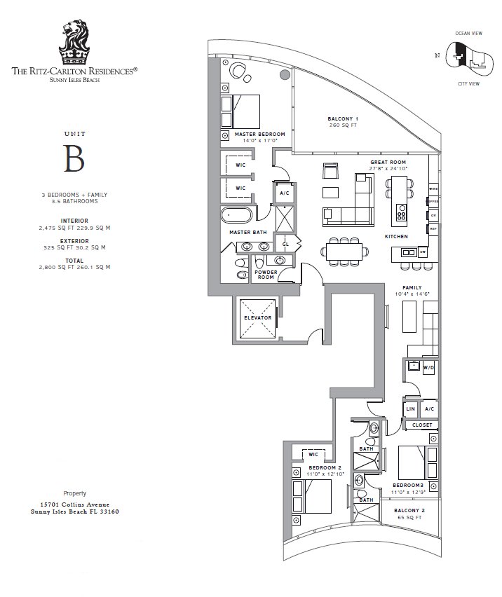 Ritz Carlton Sunny Isles Floor Plan Unit B